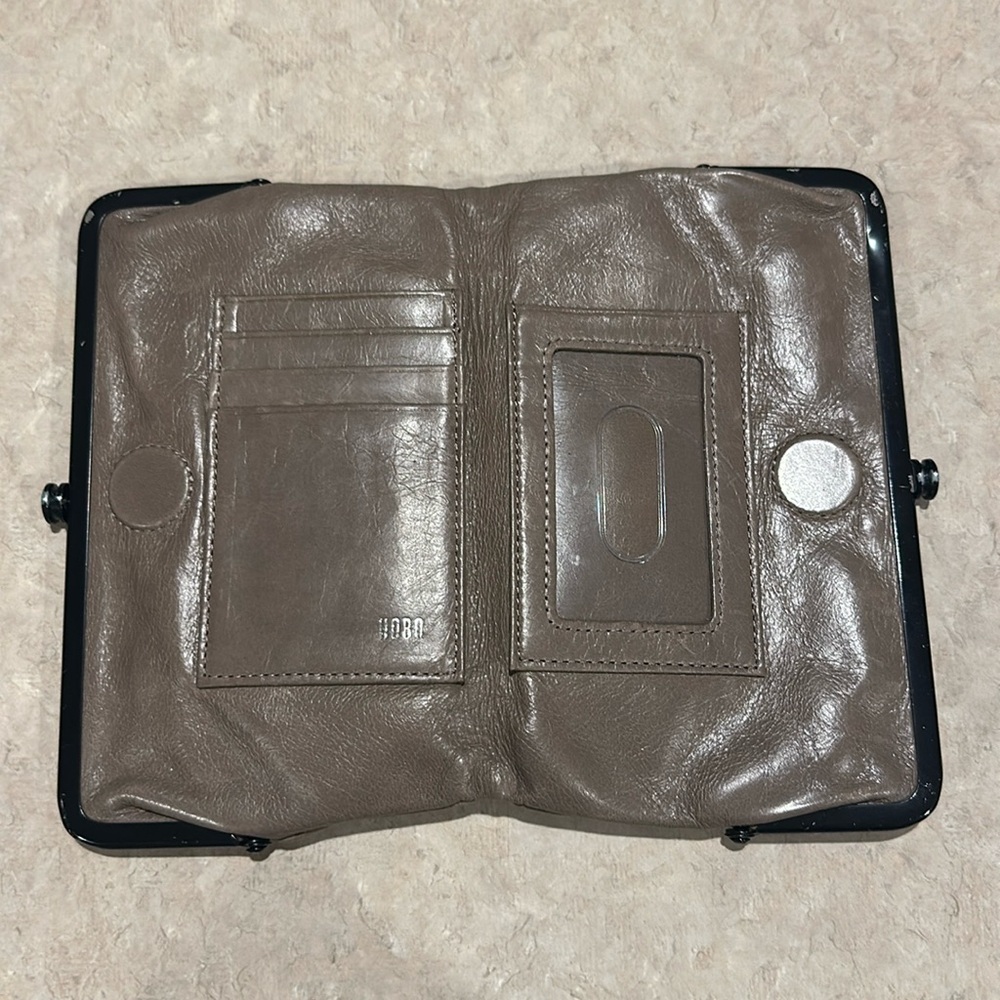 Hobo “International Glory” Wallet - gray leather with black hardware